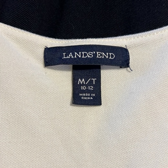 Lands End Sleeveless White & Blue Below The Knee J25 - Picture 3 of 4